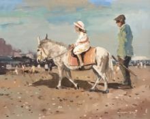 WILLIAM NORMAN GAUNT “Beach scene with g