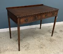 A circa 1900 mahogany two drawer side ta