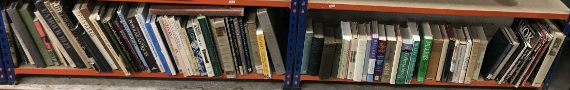 A collection of books relating to art, a