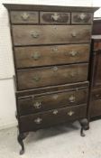 A Georgian mahogany bachelor's chest on chest,