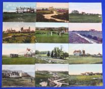 Collection of early 20thc English golf club and Missing Links coloured postcards (12) to include