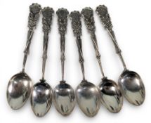 1910-1914 set of 6 hallmarked silver Golf Club Teaspoons, with BHGC monogram, #105g