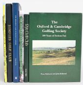 Golf History and Centenary hardcover Books to include The Oxford & Cambridge Golfing Society 100