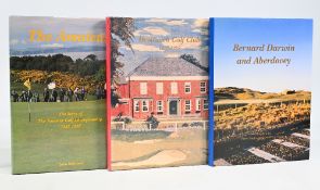 3x limited edition Golf Books to include Bernard Darwin and Aberdovey 1996 Peter Burles and Geoffrey