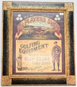 Golf Advertising Poster - 'The Players Shop' for all Golfing Equipment, finest hickory shafted