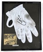 Ian Woosnam Signed Golf Glove, framed size 22cm x26cm