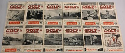 Golf Monthly Magazine 1952 Volume 42 No 1-12 full year of the magazine. Some rusty staple marks,