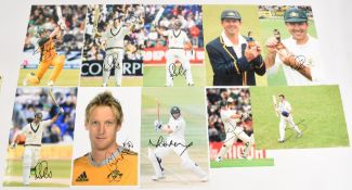 Signed Australian Cricket photographs to include Ricky Ponting x5, Steve Waugh x2, Shane Watson,