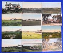 Collection of early 20thc English golf club coloured postcards from 1905 onwards (12) to include