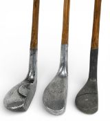 3x Alloy mallet head Golf putters the Rodwell wide soled model, Y model stamped with Pat no 130036