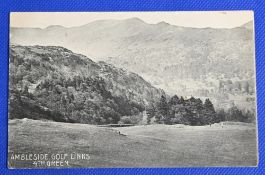 2x Rare and early Ambleside Golf Club (defunct) Postcards - to incl 4th Green and views from 8th