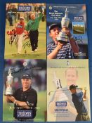 4x Golf Open Championship programmes hand signed by the eventual or a past winner to include 1996