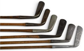 6x Assorted Golf putters incl D Anderson and Son St Andrews metal Gem, a similar in rustless by R