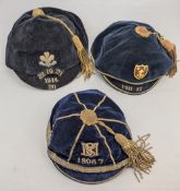 1897-1921 3x School Sports Awards Caps, a 1896-7 MSC cap, 1911-12 DC, and a 1914, 19, 20, 21, 22 cap