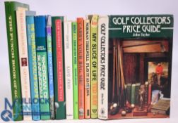 12x assorted Golf themed books to include: The Punch Book of Golf 1986 Peter Alliss (signed),