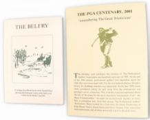Harold Riley The Belfry Yardage Sketch Book 2001 with the PGA Centenary memory card 2001 -