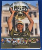 2003 Dunhill Links Championship programme hand signed by Ian Botham, Johan Cruff, Kenny Dalglish,