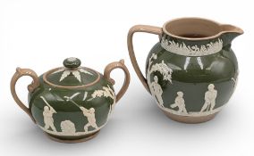 Copeland Spoke embossed Golf Jug with retailers stamp mark of RH Stearns & Co Boston - #13cm tall