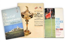 1965 Golf Open Championship programme, Ryder Cup programme and The Ryder Cup Book, all in good