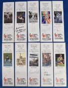 10x Bookmarks hand signed by athletics sports persons to include: Basil Heatley, David Hemery, Ron