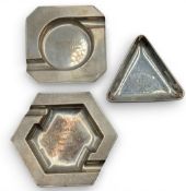 3x Small Golf Club Award Ashtrays: a Delamere 1924 ashtray, the golfers club visitors prize won by