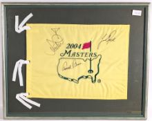 2004 Masters Golf Flag signed by Ian Poulter, Justin Rose, Arnold Palmer