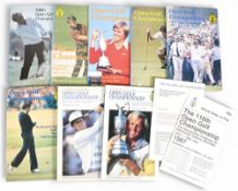 Golf Open Championship programmes 1979-1987, lot also includes several different Parking Tickets,