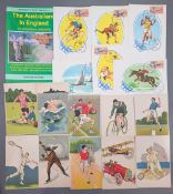 Mixed Sports Collectibles: Australiana in England - old postcards book, Rome 1960 set of postcards