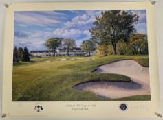 3x Richard Chorley Ryder Cup Oakland Hills 11th, 16th, 18th holes, limited edition prints from an