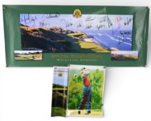 2004 PGA Championship Golf Poster Whistling Straights Wisconsin - signed by Tiger Woods, Ernie