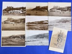 Collection of early Royal St Davids Golf Club Harlech b&w postcards (9) to include Private M J