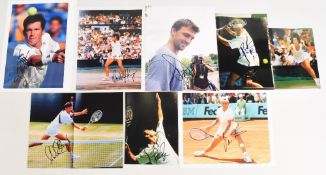 Signed Tennis Photographs to include Tim Henman, Virginia Wade, Greg Rusedski, Goran Ivaniscevic,