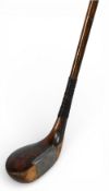 W Winton Miracle socket neck wooden mallet head putter with central lead face insert and full
