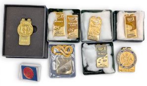 PGA and European Tour Money Clips and Badges: to include PGA members' money clip, 2005, 06, 07, 08 -