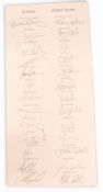2014 Ryder Cup Gleneagles Gala Dinner fully signed menu card: with good signatures of Paul McGinley,