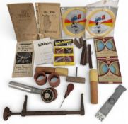 Period Tennis Racket Maker Restorer Tools & Accessories, two c1929-1945 invoice receipt books for