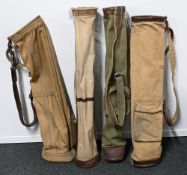 4x Various Golf Bags - a CEC maker canvas and leather trim bag, and 3x other unnamed similar