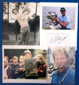 3x Signed Golfer Photographs with Autographs from Ian Woosnan, Martin Kaymer, Bernhard Langer and