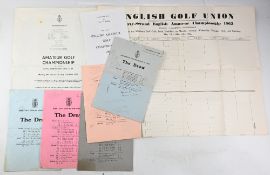 1962-1997 Amateur Golf Championship Draw Sheets and Wall Charts, to include a 1962 large wall chart,