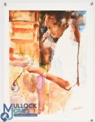 3x Bill Knowles limited edition 1/100 'Clubmaker Series' colour golf prints: signed in pencil - Bill