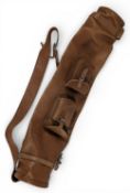 Fine leather pencil Golf Club Carry Bag, in soft brown leather, unbranded