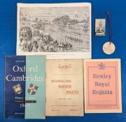 Oxford v Cambridge Boat Race & Regatta Rowing Sailing Collectables: to include 1949 Oxford v
