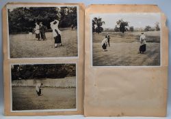 1920 Victory Cup Golf Photographs of the final five female golfers, plus a family photograph - all