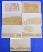 Collection of early 20thc golfers playing and golf groups postcards (9) to include sepia