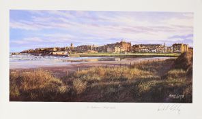 Richard Chorley Golf Print, St Andrews West Sands - signed by artist - size 29cm x 49cm, rolled