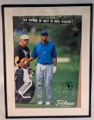 Titleist Tiger Woods Ball in Golf Advertising Poster: framed under glass - size #63cm x 83cm (poster