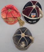 1931-19676 3x School Sports Awards Caps, 1931 Rampant Lion by Gieves 1936-37 CA Forsyth Glasgow,