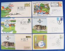 Golf Open Championship signed and unsigned FDC's 1975-1980 - 1975 hand signed by winner Tom