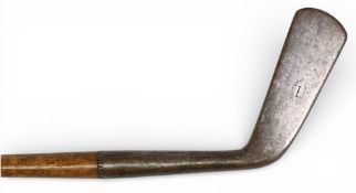 c1895 Tom Morris of St Andrews smf long blade cleek fitted with a replacement period thin hide grip