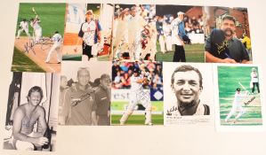 Signed Cricket photographs to include Andrew Fintoff, Shane Warne, Kevin Pietersen, Ben Strokes, Ian